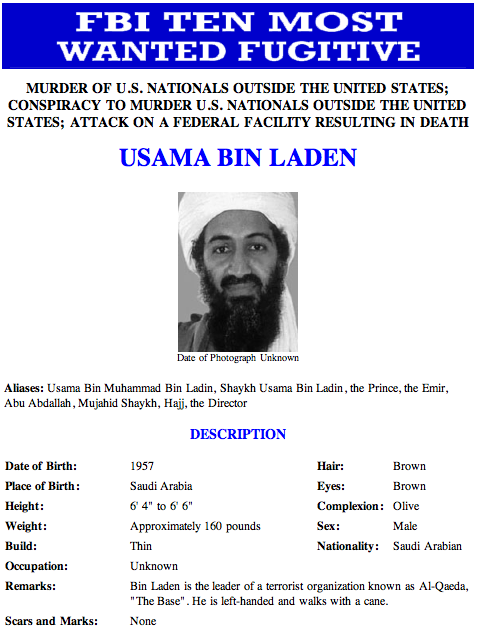 osama bin laden wanted. Osama Bin Laden Wanted Poster.